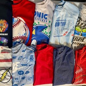 Boys Graphic T-Shirt Bundle of 10 – Size 10/12 – Sonic, Nike, Disney & More